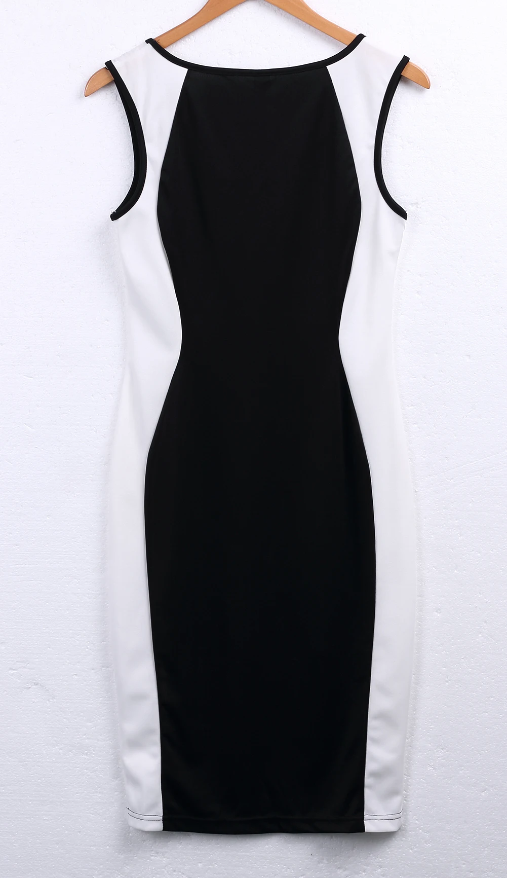 Summer Sexy Women Lady Black And White Patchwork Dress Ladies Bodycon Sleeveless O Neck Party Midi | Женская одежда