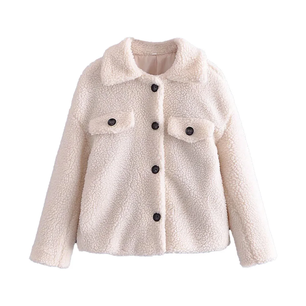 Za Women 2021 Winter Fashion Pocket lambswool Loose Jacket Coat Vintage Long Sleeve Button-up Female Outerwear Chic Overshirt
Za Women 2021 Winter Fashion Pocket lambswool Loose Jacket Coat Vintage Long Sleeve Button-up Female Outerwear Chic Overshirt