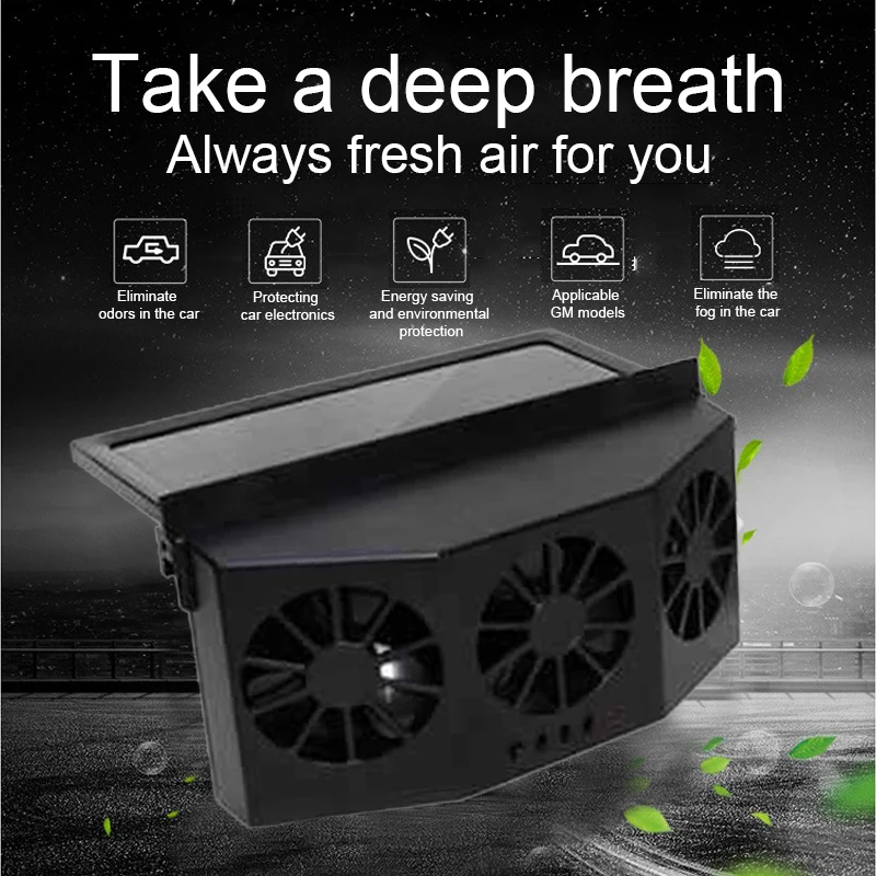 Black Three-head Solar Car Fan Radiator Voltage 2.4V Exhaust Rechargeable Deodorization Ventilation Super Large Wind Cooling
Black Three-head Solar Car Fan Radiator Voltage 2.4V Exhaust Rechargeable Deodorization Ventilation Super Large Wind Cooling