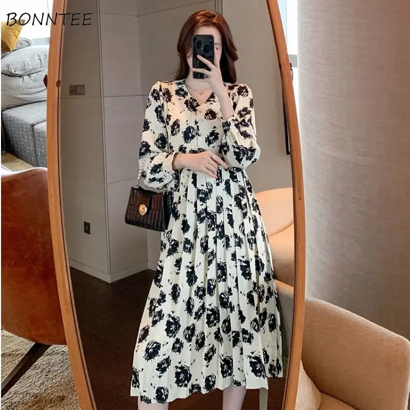 Long Sleeve Dress Women V-neck Elegant Casual All-match Fashion New Floral French Style Comfortable Pleated Vestido Feminino Ins
Long Sleeve Dress Women V-neck Elegant Casual All-match Fashion New Floral French Style Comfortable Pleated Vestido Feminino Ins