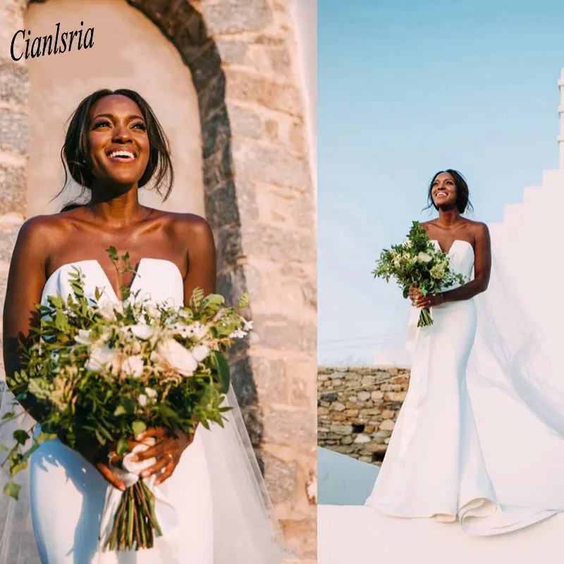 Simple Satin Long Mermaid Wedding Dress 2020 Sweetheart Sleeveless Country Bridal Wedding Dresses Vestidos De Novia
Simple Satin Long Mermaid Wedding Dress 2020 Sweetheart Sleeveless Country Bridal Wedding Dresses Vestidos De Novia