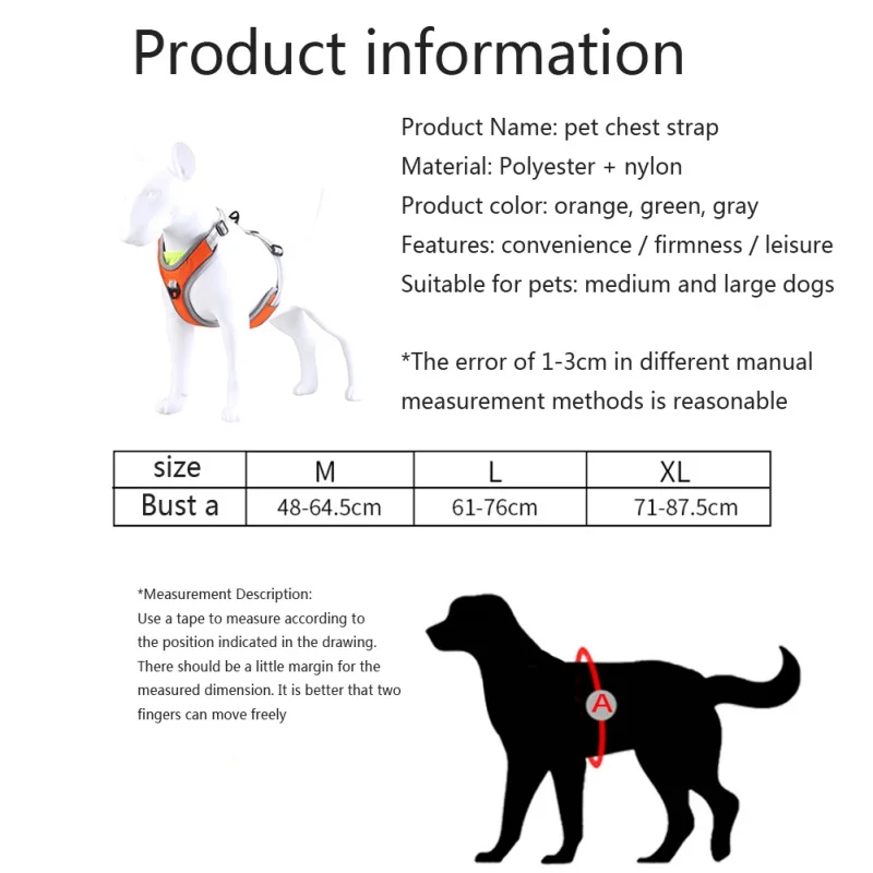 Dog Harness Breathable Reflective Harness For Training For Medium Large Dog Outdoor Walking Pet Accessories Dog Harnesses
Dog Harness Breathable Reflective Harness For Training For Medium Large Dog Outdoor Walking Pet Accessories Dog Harnesses