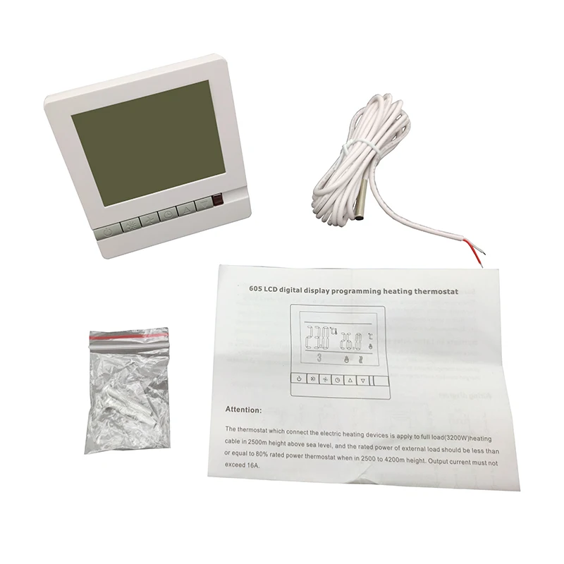16A 230V Programmable thermostat, LCD cronotermostato Floor Heating Room Thermostat
16A 230V Programmable thermostat, LCD cronotermostato Floor Heating Room Thermostat
