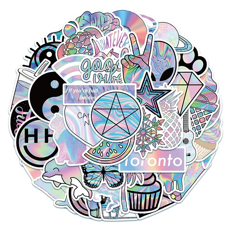 50 Pcs Holographic Laser Flash Stickers Waterproof Suitcase Personality Skateboard Trend Water Cup Waterproof Stickers
50 Pcs Holographic Laser Flash Stickers Waterproof Suitcase Personality Skateboard Trend Water Cup Waterproof Stickers