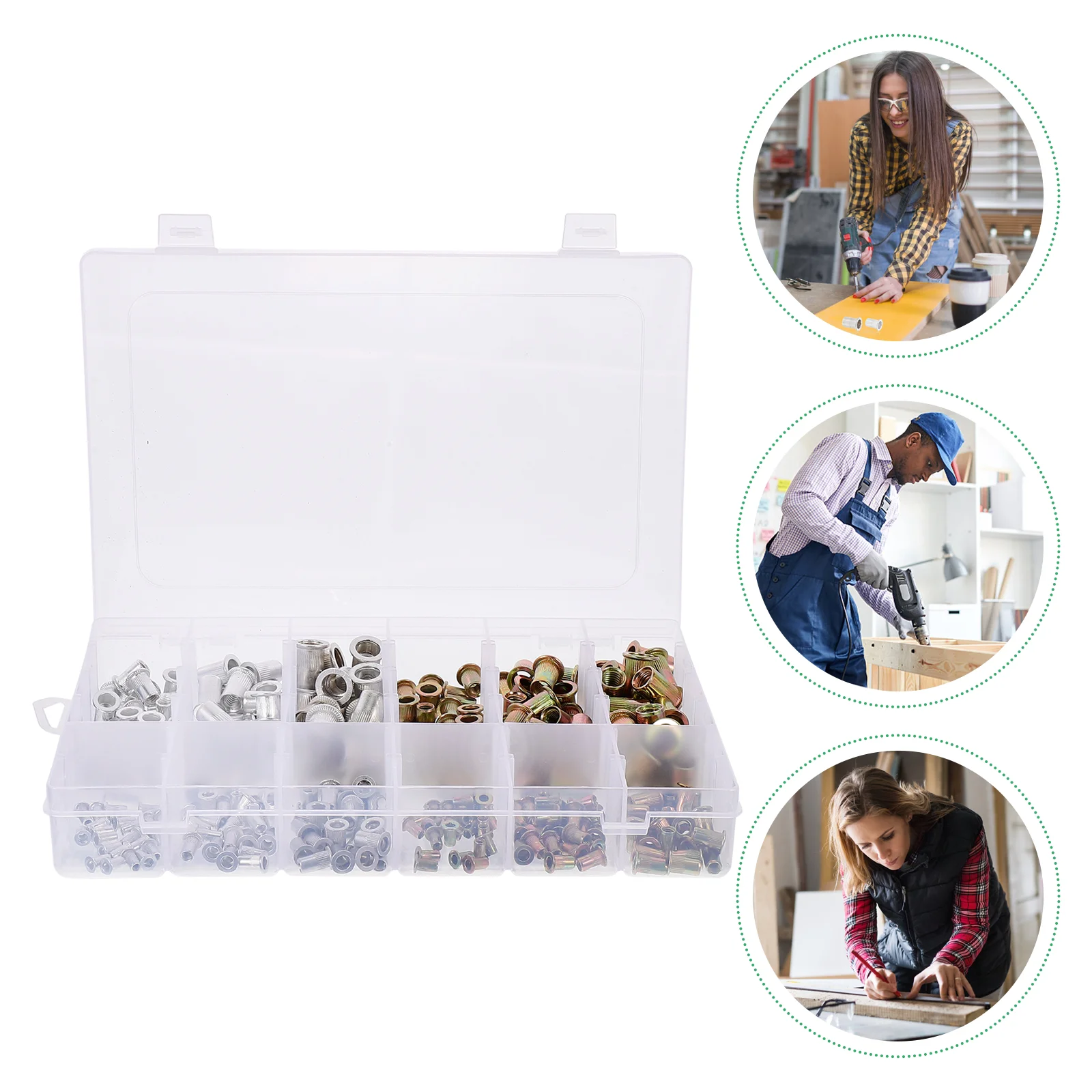 300 PCS Flat Head Insert Nut Accessory for Woodworking Furniture Decoration
300 PCS Flat Head Insert Nut Accessory for Woodworking Furniture Decoration