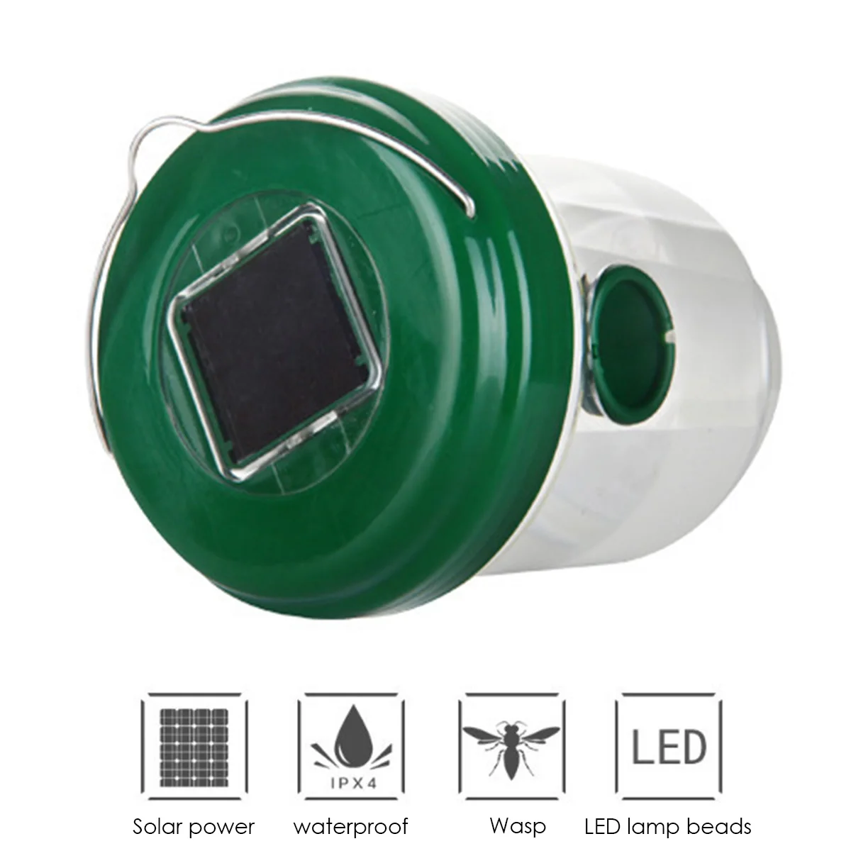 Waterproof Wasps Trap Catcher Outdoor Reusable Solar Powered Trap with Light for Insect Killer Pest Control Bees Wasps Hornets 
Waterproof Wasps Trap Catcher Outdoor Reusable Solar Powered Trap with Light for Insect Killer Pest Control Bees Wasps Hornets