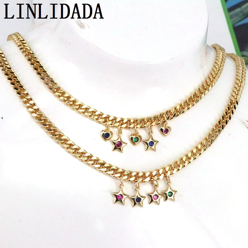 3Pcs Dainty ladies cz necklace,multi color cz micro pave star/heart charm necklace,popular link chain for women
3Pcs Dainty ladies cz necklace,multi color cz micro pave star/heart charm necklace,popular link chain for women