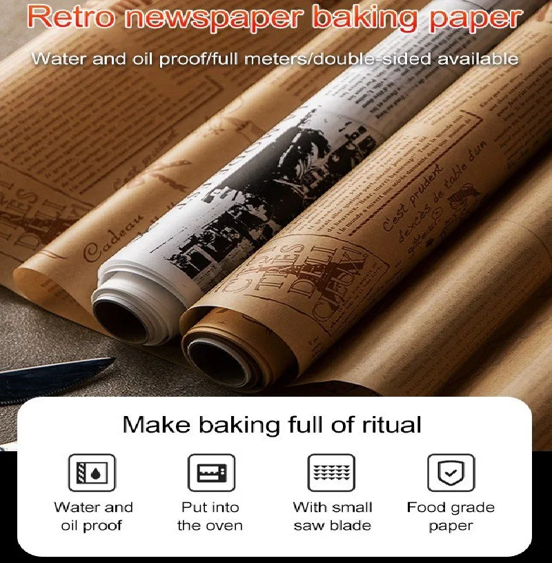 8M/Roll Raw wood baking paper non-stick parchment paper oil paper baking paper barbecue heat-resistant oil-absorbing paper
8M/Roll Raw wood baking paper non-stick parchment paper oil paper baking paper barbecue heat-resistant oil-absorbing paper