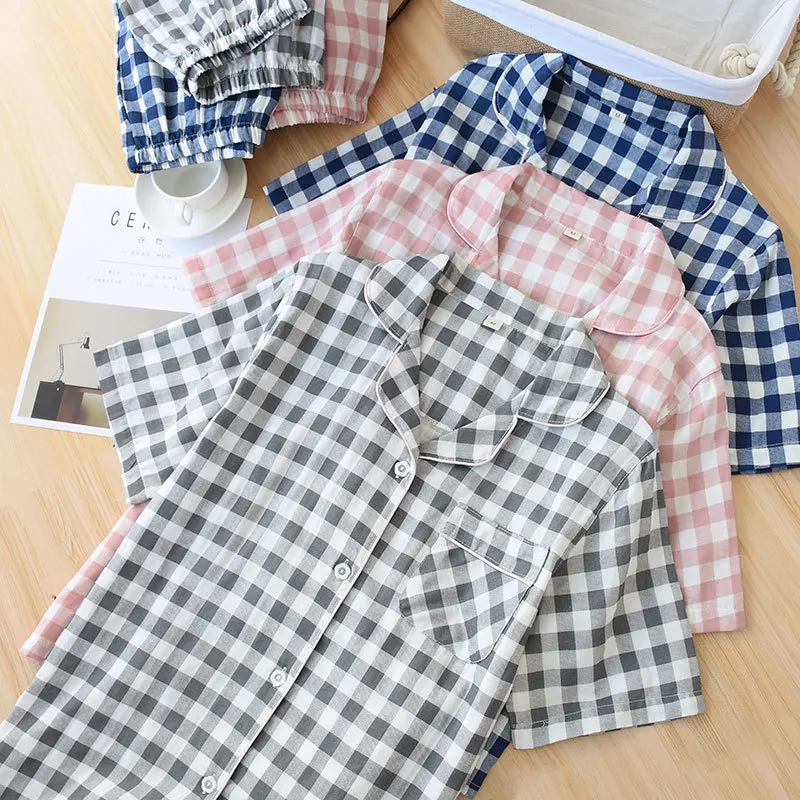 Plaid Men Sexy Sleepwear Loose Cotton Pajamas Suit Bathrobe Women Couple Nightwear 2PCS Sleep Set Spring Autumn Lovers Home Wear
Plaid Men Sexy Sleepwear Loose Cotton Pajamas Suit Bathrobe Women Couple Nightwear 2PCS Sleep Set Spring Autumn Lovers Home Wear