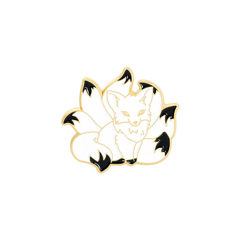 

Chinese Ancient Mythology Nine-Tailed Fox Series Modeling Enamel Cartoon Pins Backpack Clothes Fashion Badge Brooch Accessories