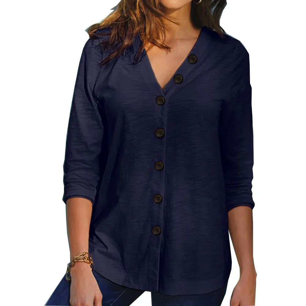 Woman's spring/autumn V-neck Cardigan shirt button casual Long sleeve tops female s-5xl button cardigan versatile women Blouse
Woman's spring/autumn V-neck Cardigan shirt button casual Long sleeve tops female s-5xl button cardigan versatile women Blouse