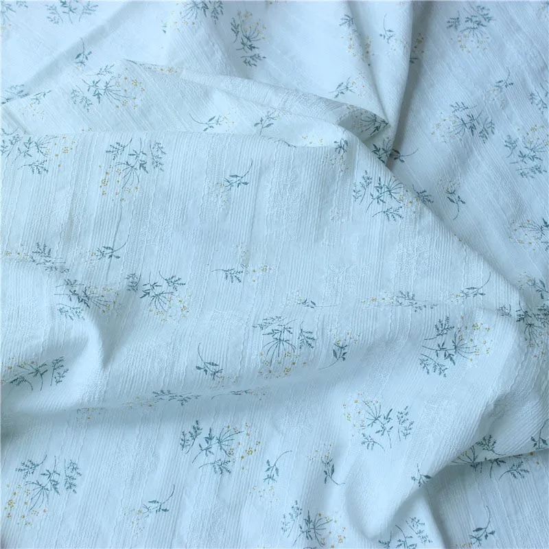 

140x50cm Delicate Embroidered Court Wall Jacquard Cotton Sewing Fabric Shirt Dress Garment Material Home Decoration