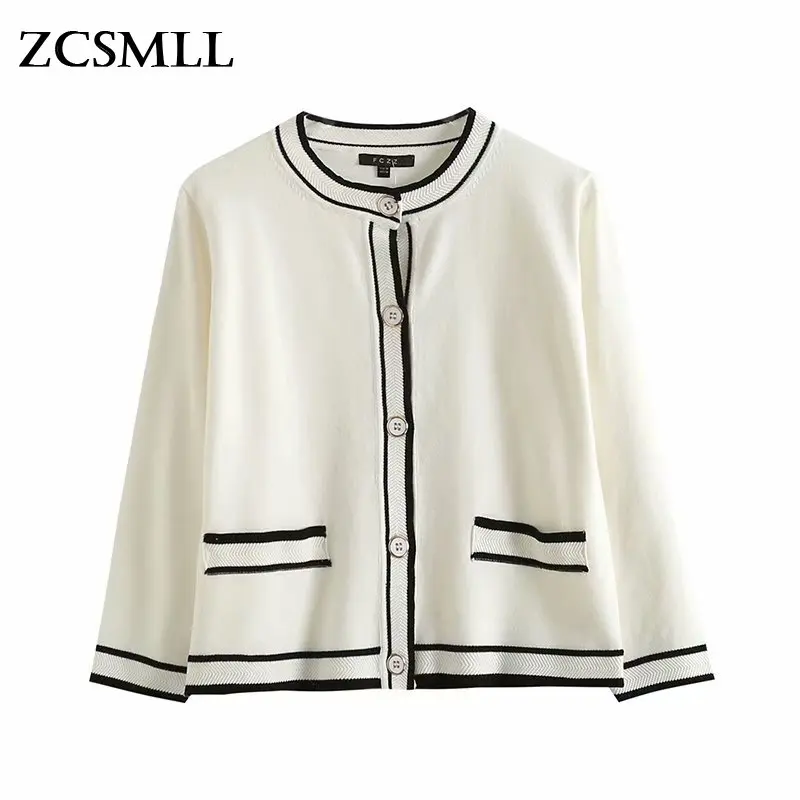 ZCSMLL женский однобортный вязаный кардиган с круглым вырезом и контрастными карманами
ZCSMLL женский однобортный вязаный кардиган с круглым вырезом и контрастными карманами