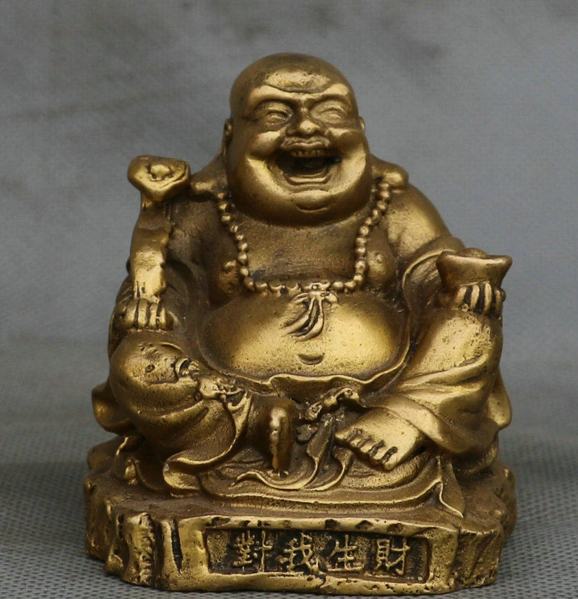 Chino Fengshui cobre feliz risa Maitreya Buda Yuanbao Ruyi Bat estatua decoración metal artesanía
Chino Fengshui cobre feliz risa Maitreya Buda Yuanbao Ruyi Bat estatua decoración metal artesanía