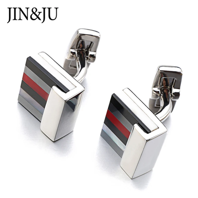 

JIN&JU Formal Business Cufflinks For Men Luxury Quality Wedding Shell Stones Cuff links Jewelry Gemelos Para Hombre Camisa