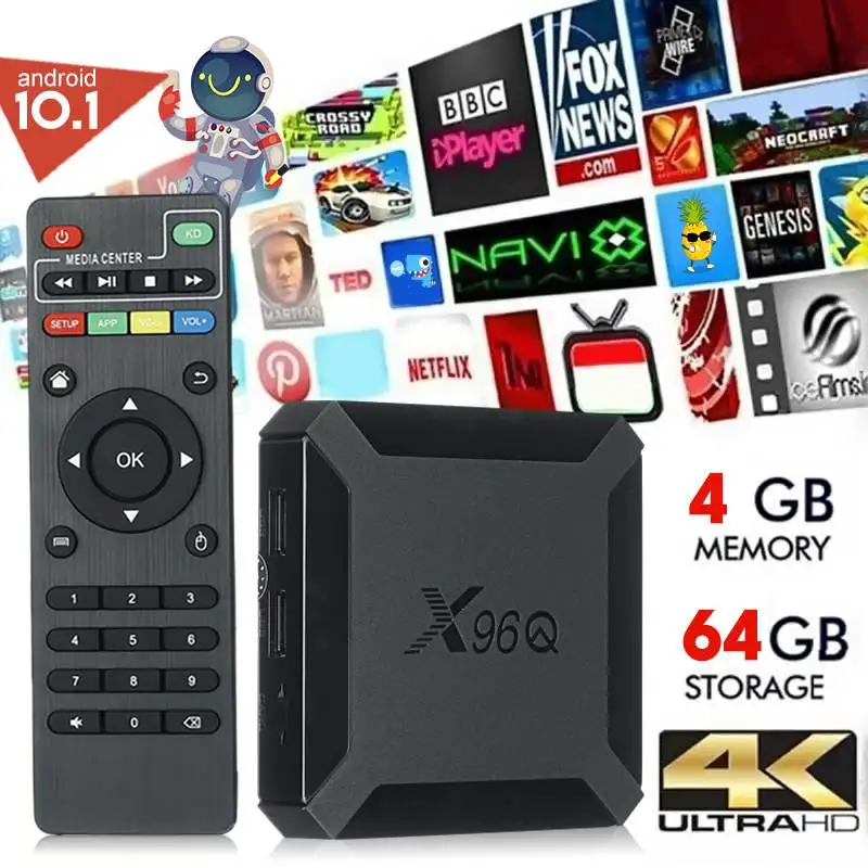 TV Box Android 10 X96Q 2.4G Wifi Allwinner H313 Quad Core 4GB 64GB 1080P Media Player X96 Q 4K Smart Set Top Box
TV Box Android 10 X96Q 2.4G Wifi Allwinner H313 Quad Core 4GB 64GB 1080P Media Player X96 Q 4K Smart Set Top Box