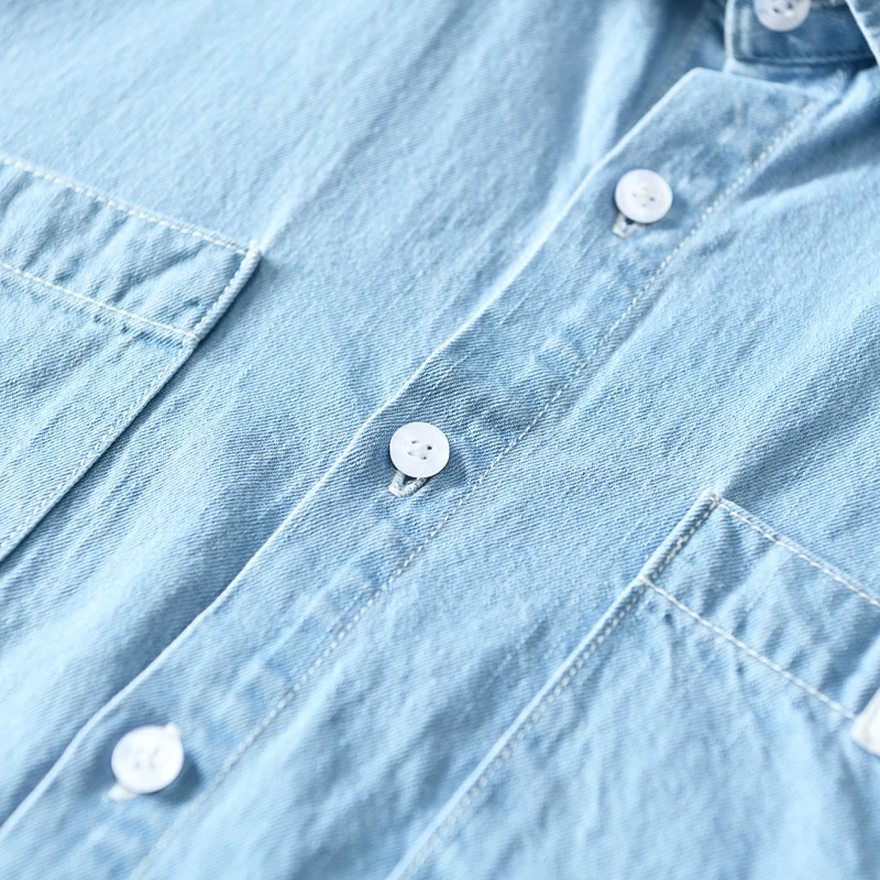 Men casual Denim shirt new 2020 summer short sleeve blue shirt High quality tops Camisa masculina 558
Men casual Denim shirt new 2020 summer short sleeve blue shirt High quality tops Camisa masculina 558