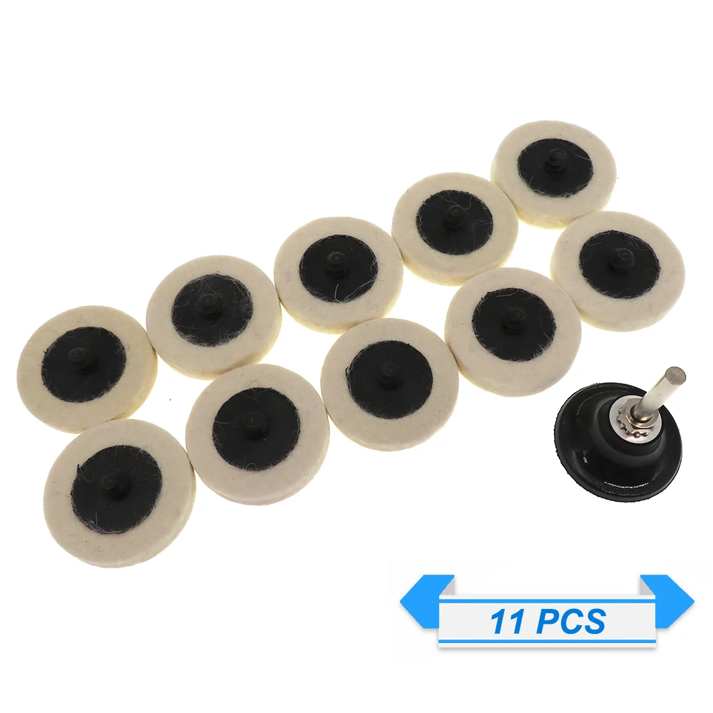 10Pcs 2 Inch Compressed Wool Fabric QC Disc Polishing Pads Wheels with 1Pcs 2" Disc Pad Holder 1/4" Shank For Buffing Projects
10Pcs 2 Inch Compressed Wool Fabric QC Disc Polishing Pads Wheels with 1Pcs 2" Disc Pad Holder 1/4" Shank For Buffing Projects
