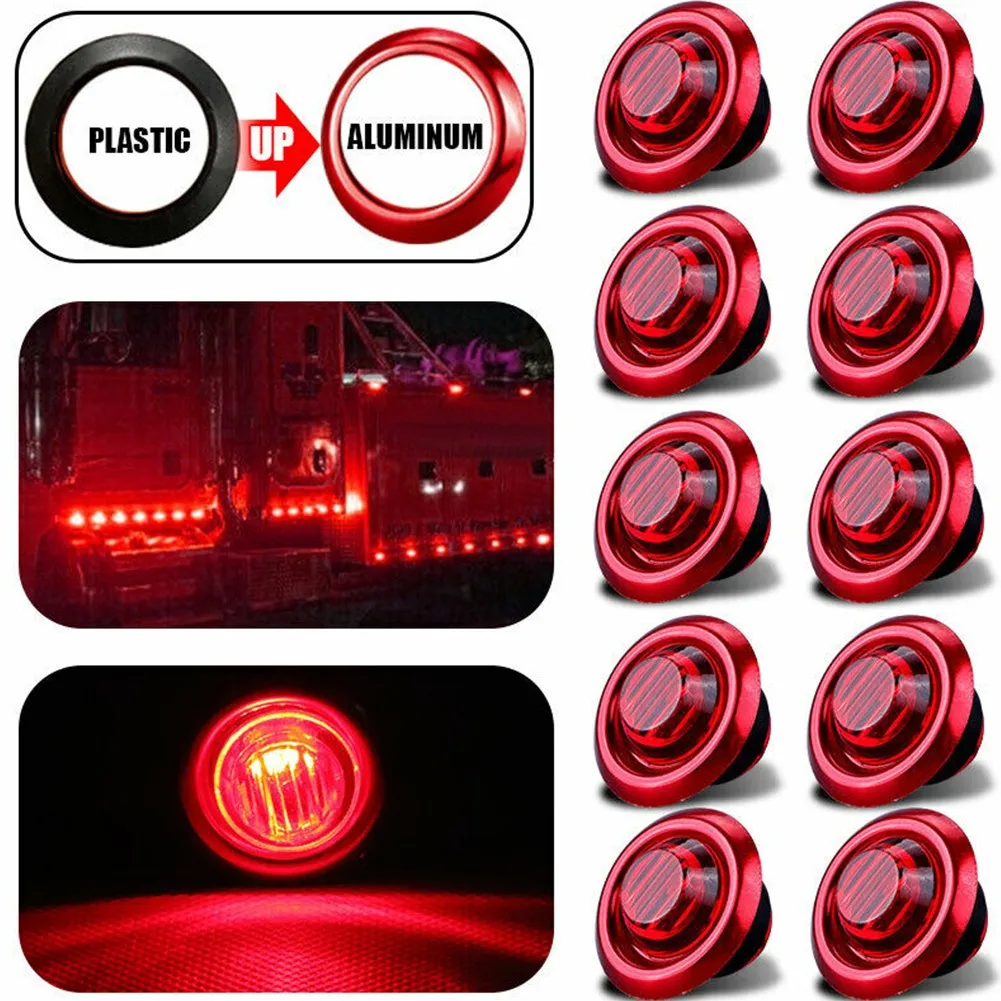 10x Red/white/yellow 3/4'' Round LED Bullet Side Marker Indicator Light Truck Trailer 12V 24V ABS+Aluminum Ring Sign Light
10x Red/white/yellow 3/4'' Round LED Bullet Side Marker Indicator Light Truck Trailer 12V 24V ABS+Aluminum Ring Sign Light