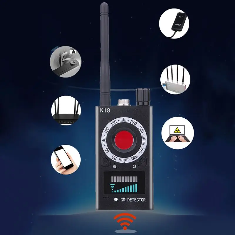 

P82F 1MHz-6.5GHz K18 Anti RF Detector Camera Wireless Bug Detect GSM Listening Device Finder Radio Scanner