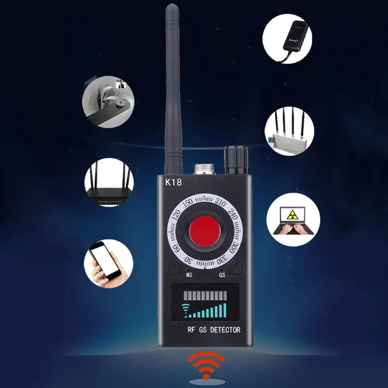 P82F 1MHz-6.5GHz K18 Anti RF Detector Camera Wireless Bug Detect GSM Listening Device Finder Radio Scanner
P82F 1MHz-6.5GHz K18 Anti RF Detector Camera Wireless Bug Detect GSM Listening Device Finder Radio Scanner