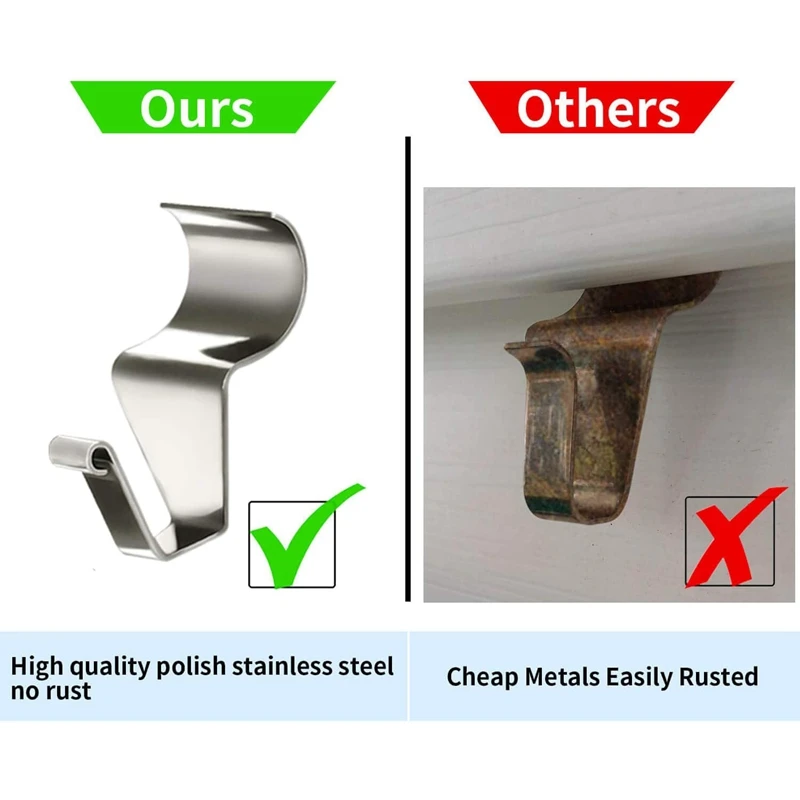 Vinyl Siding Hooks for Hanging (24 Pack), Heavy Duty Stainless Steel Low Profile No-Hole Hanger Hooks
Vinyl Siding Hooks for Hanging (24 Pack), Heavy Duty Stainless Steel Low Profile No-Hole Hanger Hooks