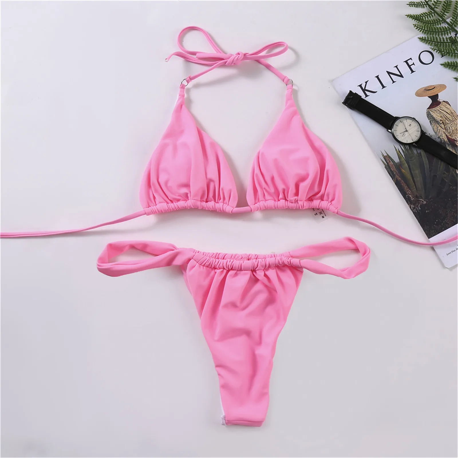 Women Sexy Bikini Set Solid Push Up High Cut Lace Up Halter Bikini Low Waist Bandeau Brazilian Swimsuit Micro Bikini Ropa Mujer
Women Sexy Bikini Set Solid Push Up High Cut Lace Up Halter Bikini Low Waist Bandeau Brazilian Swimsuit Micro Bikini Ropa Mujer