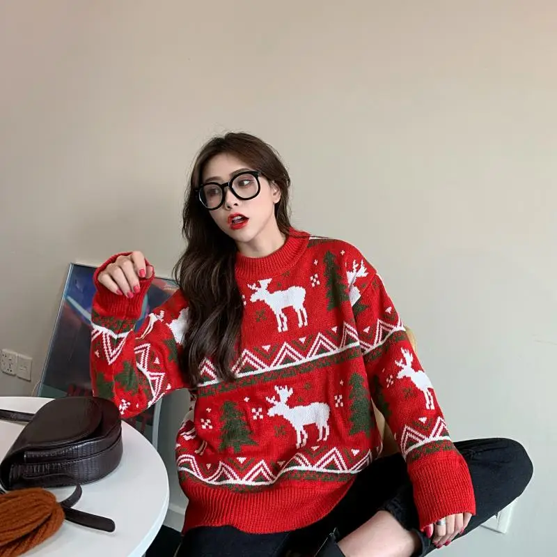 Christmas fashion brand Women's Clothing cartoon o-neck long sleeve pullover and sweater casual style ins autumn new ladies
Christmas fashion brand Women's Clothing cartoon o-neck long sleeve pullover and sweater casual style ins autumn new ladies