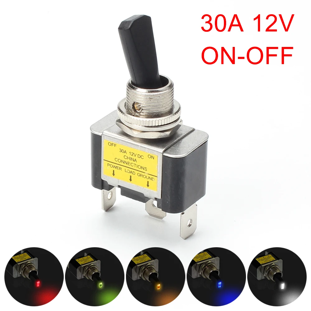 1pc 30A 12V SPST ON-OFF Toggle Switch 3 Pin Car Auto Boat Truck Led Illuminated Rocker Switch 12mm Red Blue Green Yellow White
1pc 30A 12V SPST ON-OFF Toggle Switch 3 Pin Car Auto Boat Truck Led Illuminated Rocker Switch 12mm Red Blue Green Yellow White