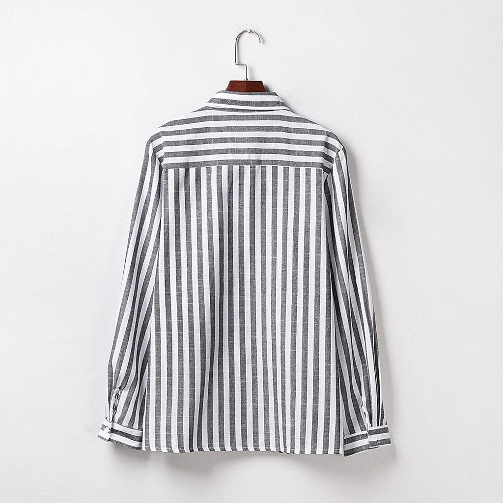 Fashion Striped Blouse Shirt Loose Button Pockets Tops Casual Autumn Winter Tops Ladies Female Women Long Sleeve Blusas Pullover
Fashion Striped Blouse Shirt Loose Button Pockets Tops Casual Autumn Winter Tops Ladies Female Women Long Sleeve Blusas Pullover