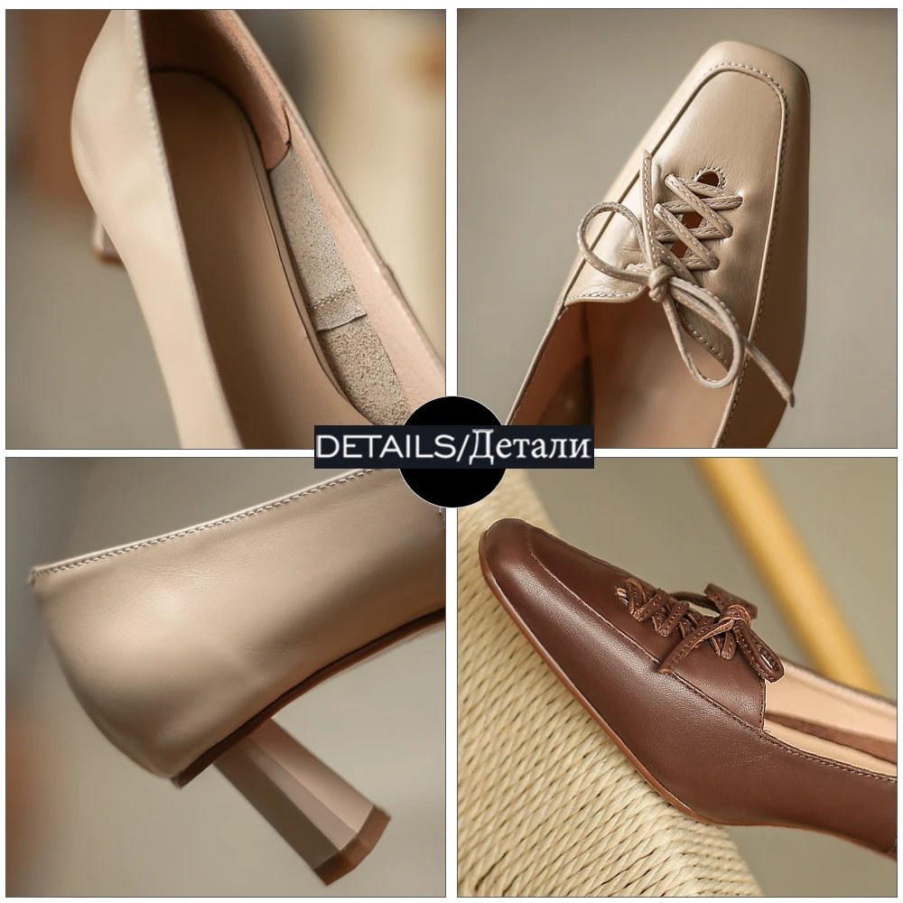 ISNOM High Heels Women's Pumps Square Toe Bowknot Spring Summer Party Wedding Shoes Fine Heels Genuine Leather Elegant Shoes
ISNOM High Heels Women's Pumps Square Toe Bowknot Spring Summer Party Wedding Shoes Fine Heels Genuine Leather Elegant Shoes