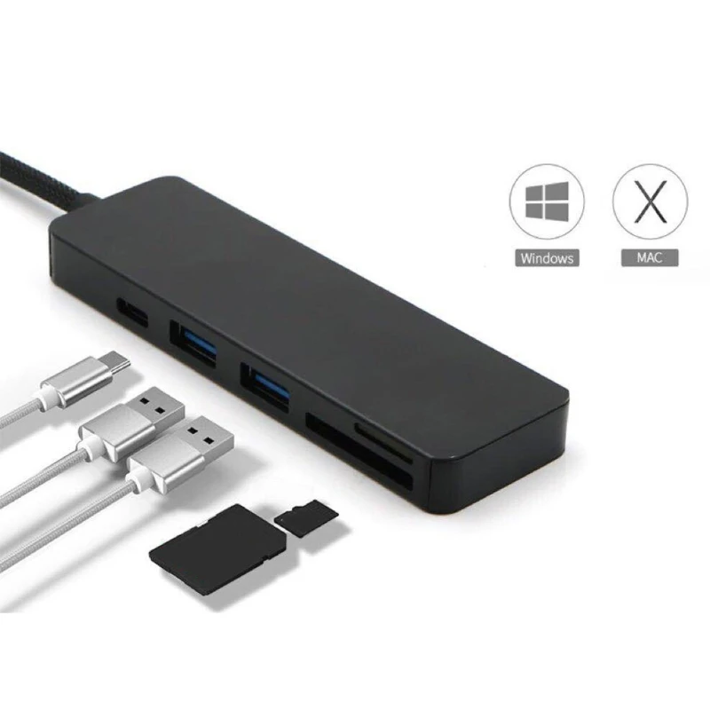 High Speed 5 in 1 Type C to Hub USB 3.0 TF SD Card Reader Adapter for MacBook Pro 2016 Laptop PC
High Speed 5 in 1 Type C to Hub USB 3.0 TF SD Card Reader Adapter for MacBook Pro 2016 Laptop PC