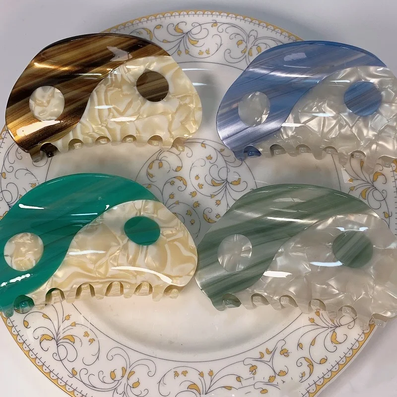 Multicolor Yin Yang Tai Chi Semicircle Acetate Hair Claw Ponytail Hair Clip Hairpin for Women Headwear Accessory New 2021
Multicolor Yin Yang Tai Chi Semicircle Acetate Hair Claw Ponytail Hair Clip Hairpin for Women Headwear Accessory New 2021