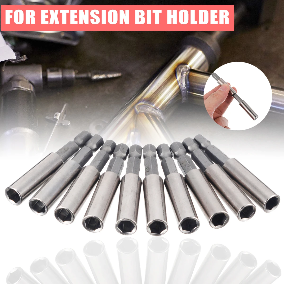 10pcs/set 60mm Hex Shank Screwdriver Bits Set Magnetic Extension Socket Drill Bit Holder 1/4" Hex Power Tools
10pcs/set 60mm Hex Shank Screwdriver Bits Set Magnetic Extension Socket Drill Bit Holder 1/4" Hex Power Tools