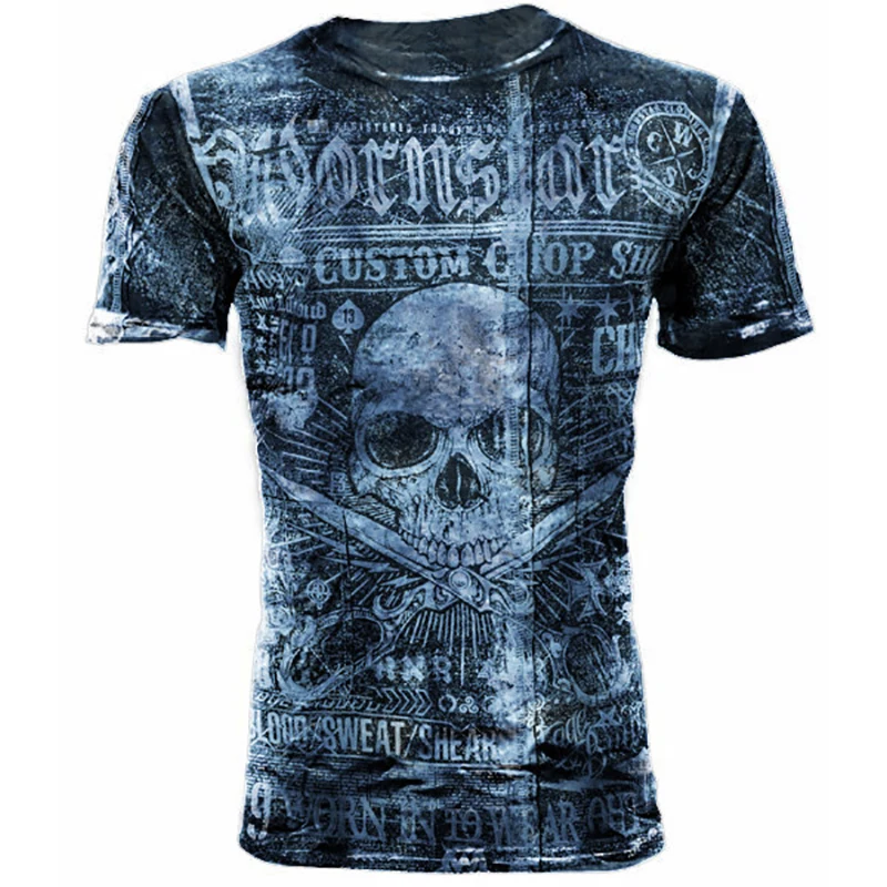 The latest summer retro street style printed T-shirt men's round neck sports breathable T-shirt skull multicolor optional
The latest summer retro street style printed T-shirt men's round neck sports breathable T-shirt skull multicolor optional