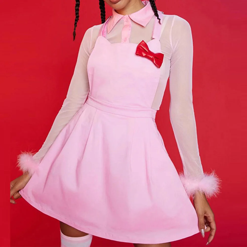 Pink Kawaii Dress Harajuku y2k Kawaii Clothes Summer 2021 Ladies Cute Japanese High Waist Sleeveless Strap Pleated Mini Dress
Pink Kawaii Dress Harajuku y2k Kawaii Clothes Summer 2021 Ladies Cute Japanese High Waist Sleeveless Strap Pleated Mini Dress