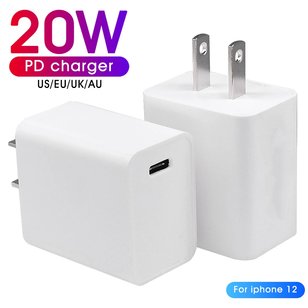 20W USB-C Wall Charger AC100~240V PD Charger Adapter for iPhone 12, iPad, Macbook
20W USB-C Wall Charger AC100~240V PD Charger Adapter for iPhone 12, iPad, Macbook