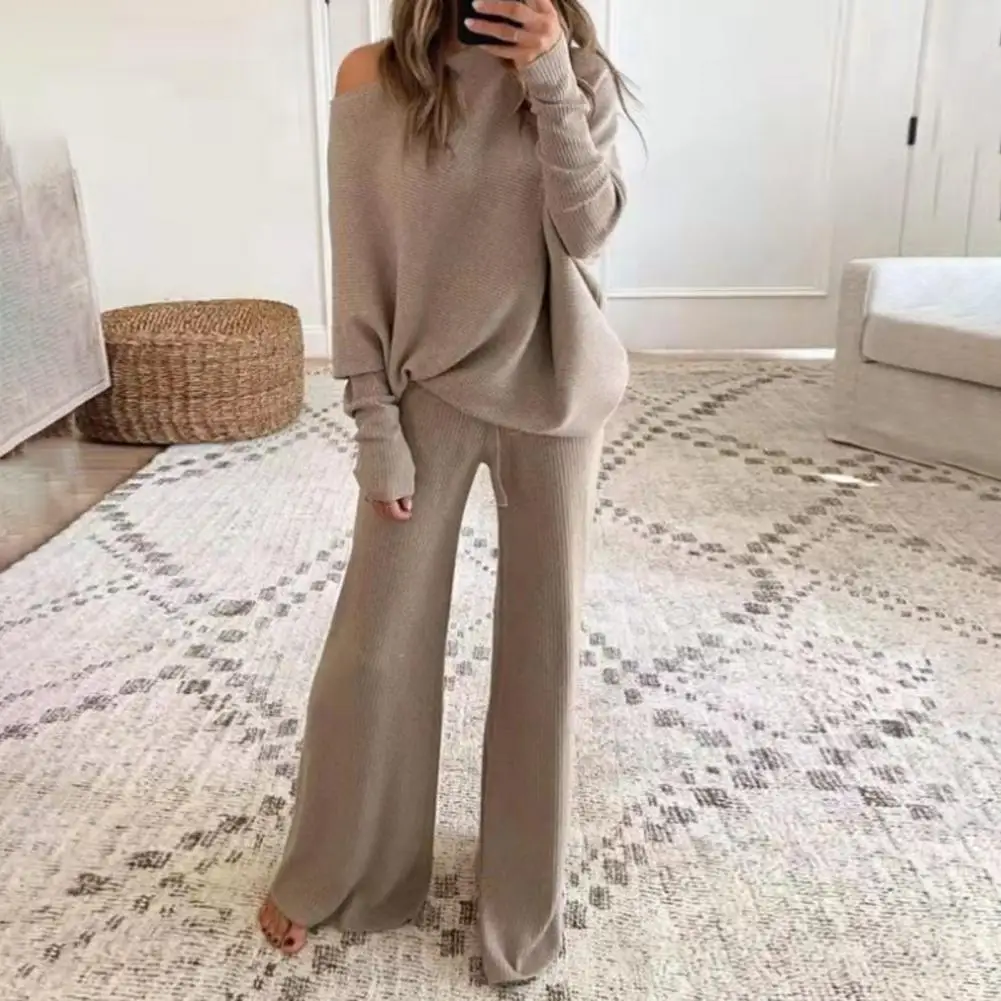 1 Set Pullover Pants Solid Color Drawstring Slanted Neck Sweatshirt Sweatpants Lady Pant Sets Autumn Winter
1 Set Pullover Pants Solid Color Drawstring Slanted Neck Sweatshirt Sweatpants Lady Pant Sets Autumn Winter