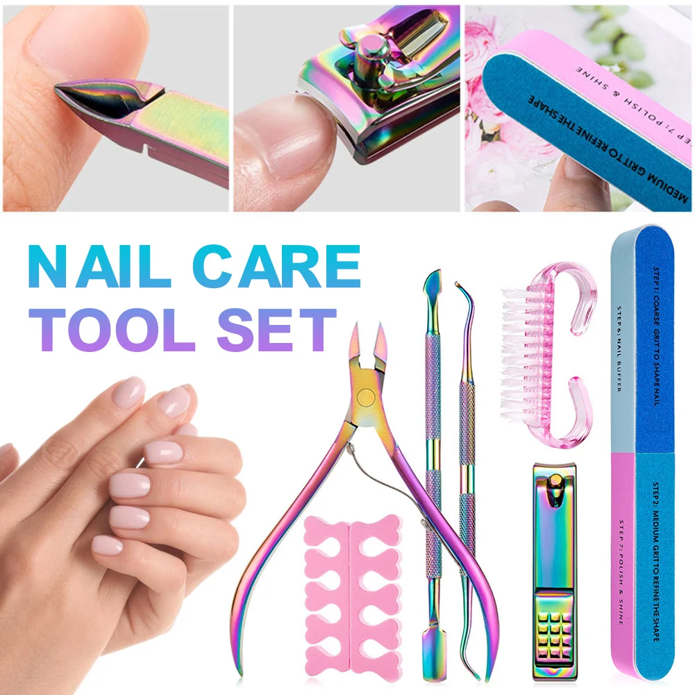 7PCS Manicure Set Stainless Steel Nail File Cuticle Fork Nail Clipper Set Nail Grooming Kit for Home Travel
7PCS Manicure Set Stainless Steel Nail File Cuticle Fork Nail Clipper Set Nail Grooming Kit for Home Travel