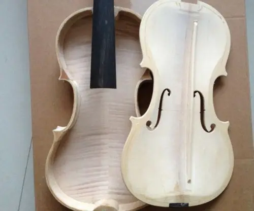 

Unfinished Violin White Violin Unglued Flame Maple wood back spruce 4/4