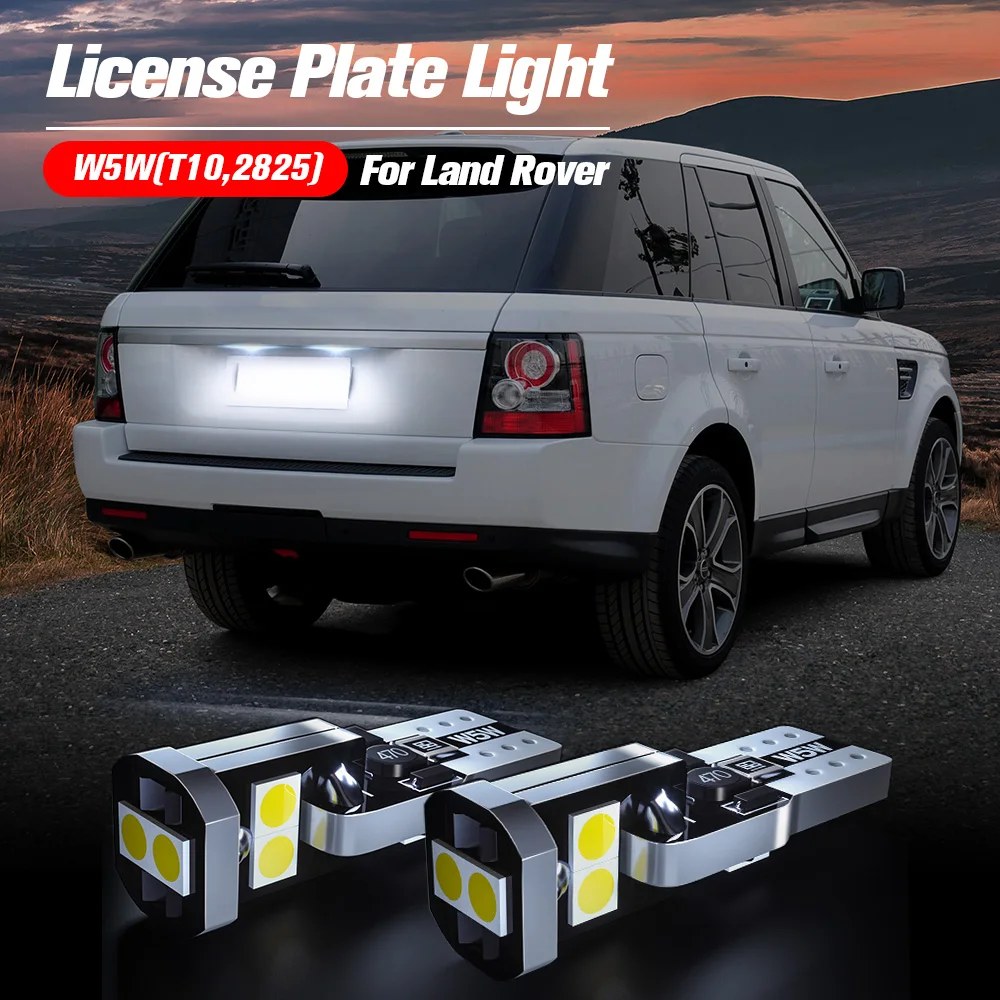 

2pcs LED License Plate Light Bulb W5W T10 168 194 2825 Lamp Canbus For Land Rover LR2 LR3 LR4 Freelander Range Rover Sport