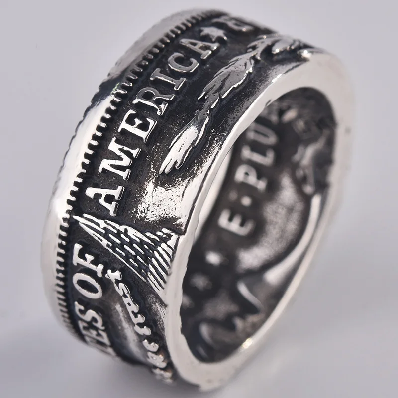Foydjew New American National Emblem Motto United For One Retro Thai Silver Coin Rings For Men Wide Face Fashion Men's Ring
Foydjew New American National Emblem Motto United For One Retro Thai Silver Coin Rings For Men Wide Face Fashion Men's Ring