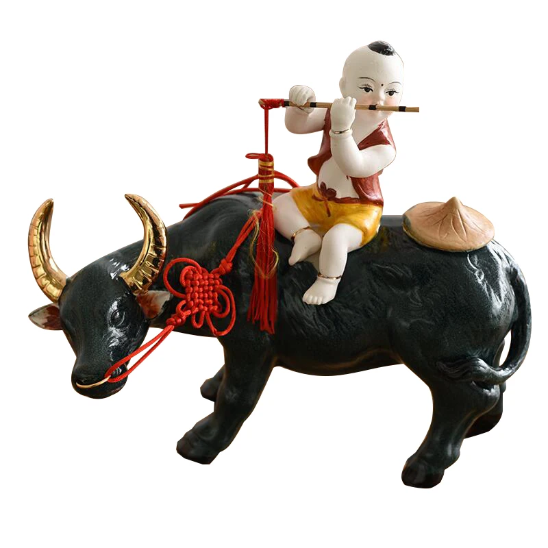 Pottery Shepherd Boy Riding Bull Classical Art Decoration Home Living Room Decoration Chinese Style
Pottery Shepherd Boy Riding Bull Classical Art Decoration Home Living Room Decoration Chinese Style