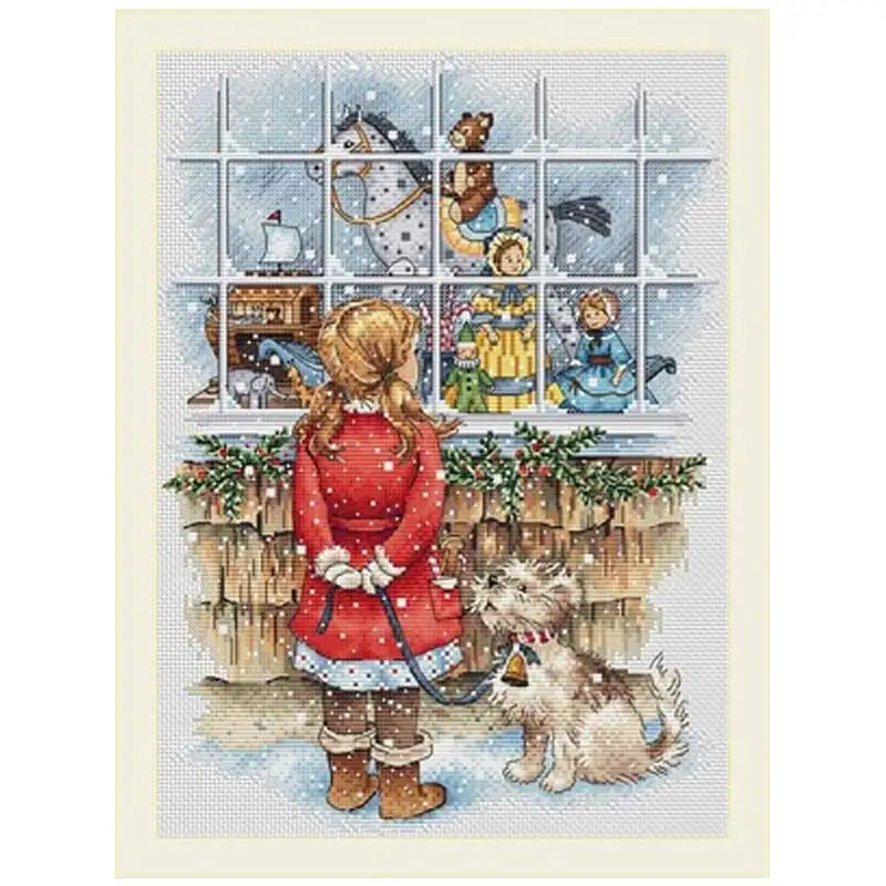 TOP Christmas window girl patterns Counted Cross Stitch 11CT 14CT 18CT DIY Cross Stitch Kits Embroidery Needlework Sets
TOP Christmas window girl patterns Counted Cross Stitch 11CT 14CT 18CT DIY Cross Stitch Kits Embroidery Needlework Sets