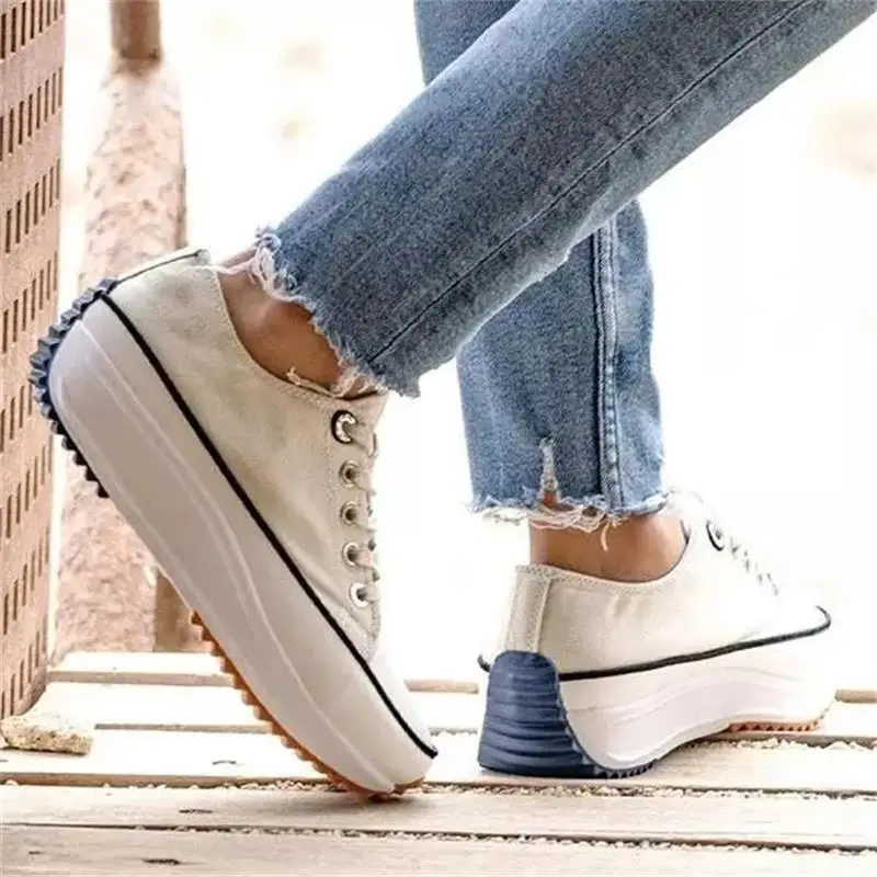Women's Canvas Solid Color Flat Heel Platform Waterproof Platform Lace-up Fashion Trend Casual Sports Shoes Travel Shoes 9KL036
Women's Canvas Solid Color Flat Heel Platform Waterproof Platform Lace-up Fashion Trend Casual Sports Shoes Travel Shoes 9KL036