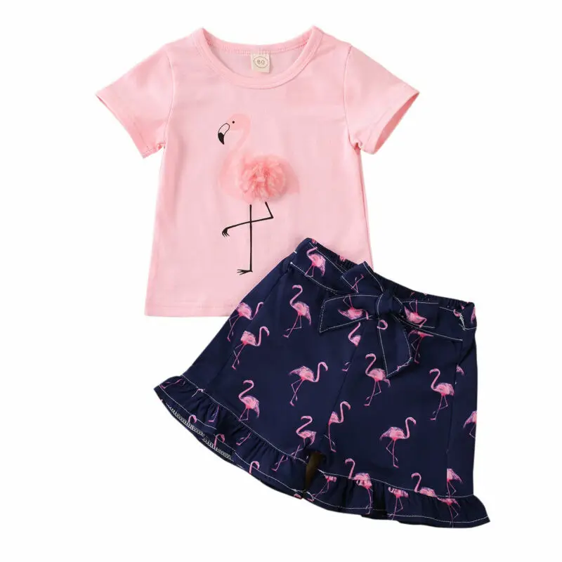 Комплект летней одежды Emmababy для маленьких девочек футболка с коротким рукавом