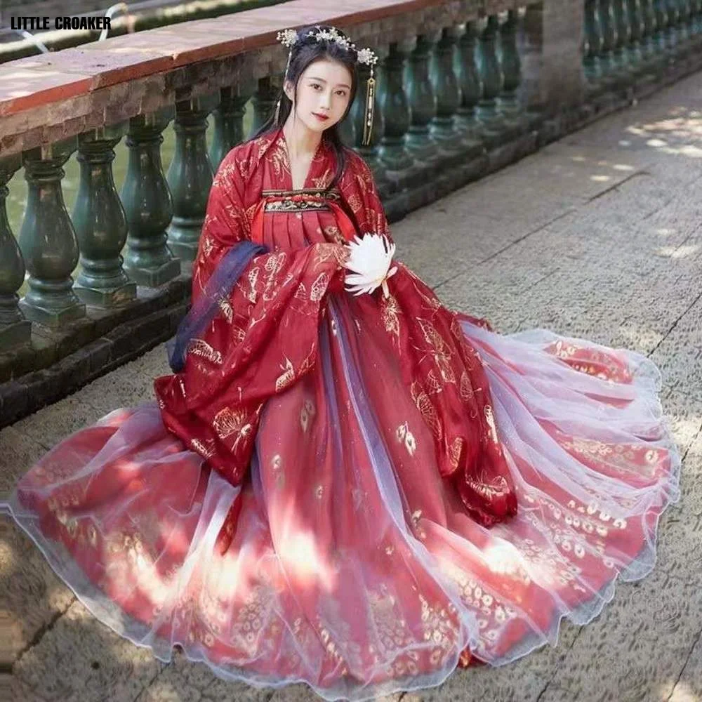 Female Golden Phoenix Oriental Hanfu Dress Women Red Elegant Hanfu Chinese Ancient Traditional Clothes Folk Dance Costumes
Female Golden Phoenix Oriental Hanfu Dress Women Red Elegant Hanfu Chinese Ancient Traditional Clothes Folk Dance Costumes