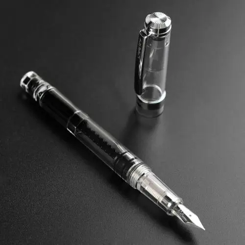 

2020 Model Wing Sung 698 Transparent Piston Fountain Pen Extra Fine Nib Business Stationery Office School Supplies Writing Gift