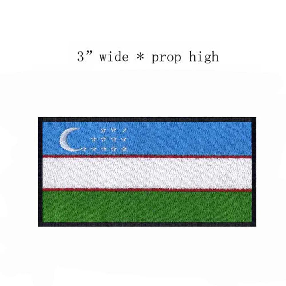 Узбекистан Вышитый Флаг шириной 3 дюйма/Patche/под заказ железная Этикетка/патч микс