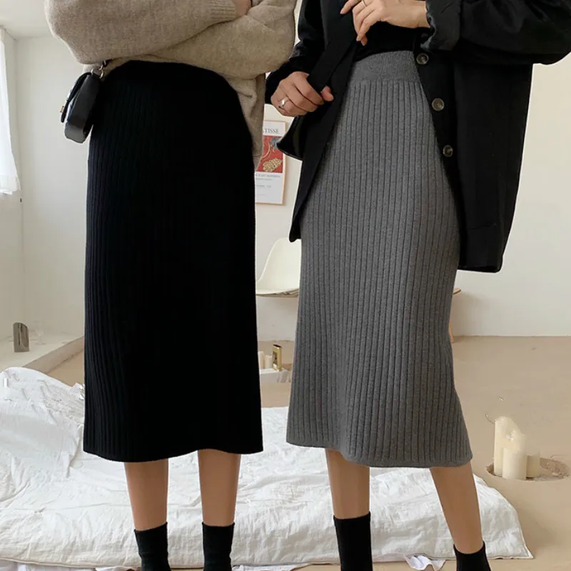 Skirts Women A-Line High Waist Mid-Calf Knitted Split Solid Casual Korean Fashion Elegant Trendy Vintage Womens Daily Streetwear
Skirts Women A-Line High Waist Mid-Calf Knitted Split Solid Casual Korean Fashion Elegant Trendy Vintage Womens Daily Streetwear